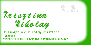 krisztina mikolay business card